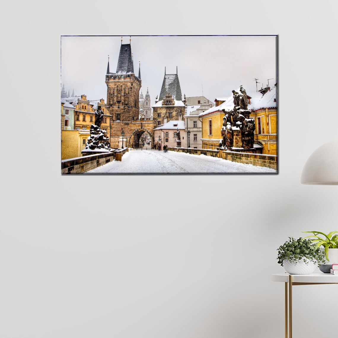 Landscape Wall Decor Prague Bridge Printed Hanging Personalized Gift For Dad City Poster Gifts