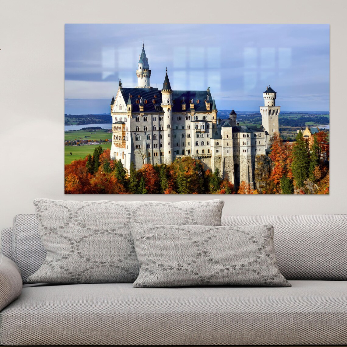 Neuschwanstein Castle Bavaria Autumn Foliage Fairy Tale Photo Print