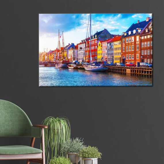 Copenhagen Denmark Nyhavn Harbor Colorful Waterfront Photo Poster