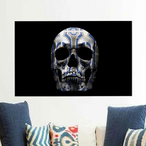 Modern Wall Hangings Human Skull Hanging Abstract With Ornate Pattern Canvas Decor Home Decoration