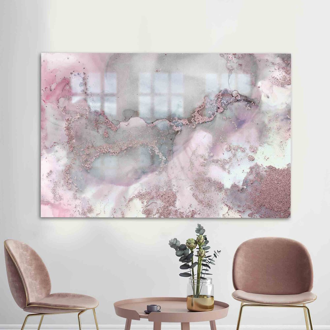 Pink And Gray Marble Modern Decor Art Print