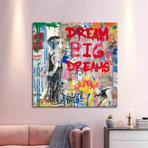 Glass Wall Decor Art Dream Big Graffiti Modern