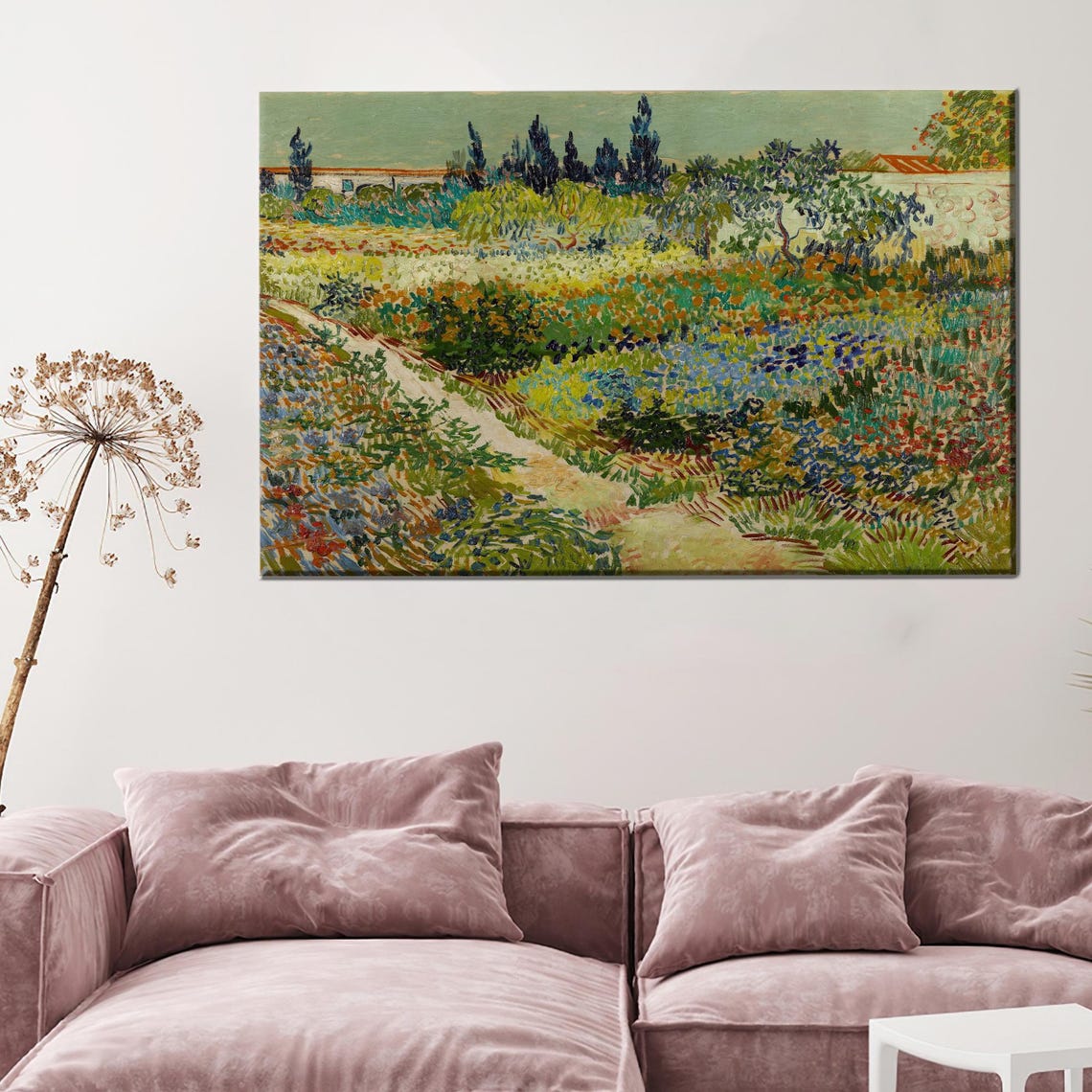 Garden Path Van Gogh Style Impressionist Blooming Field Art Poster