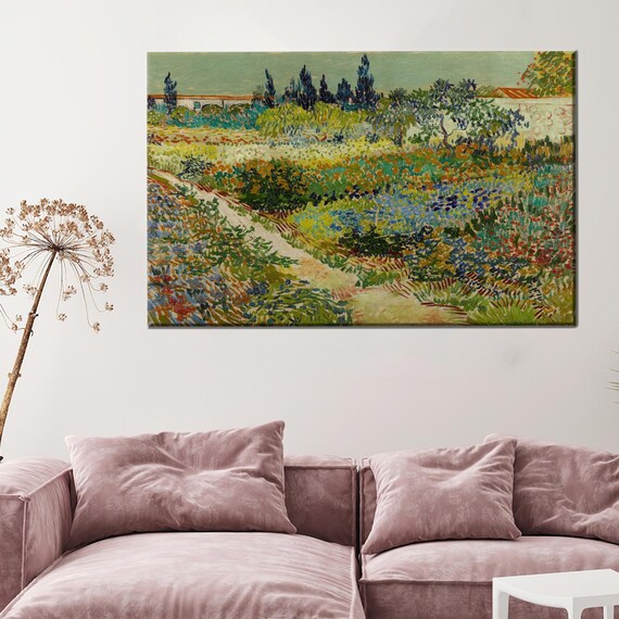 Garden Path Van Gogh Style Impressionist Blooming Field Art Poster