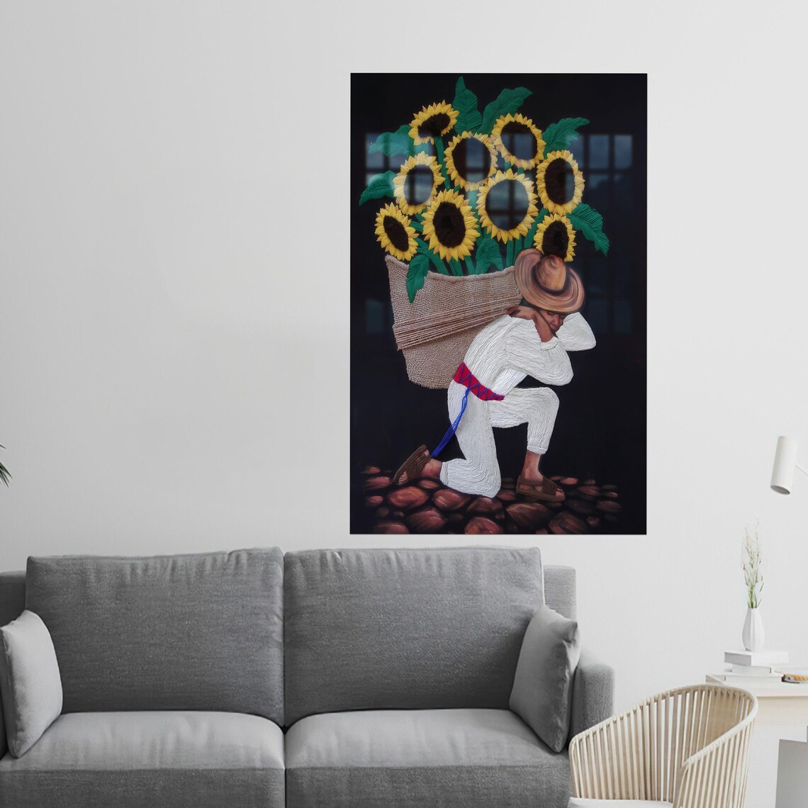 Botanical Wall Decoration Modern Art Sunflowers Sunflower Glass Decor Grandma Gift Personalized