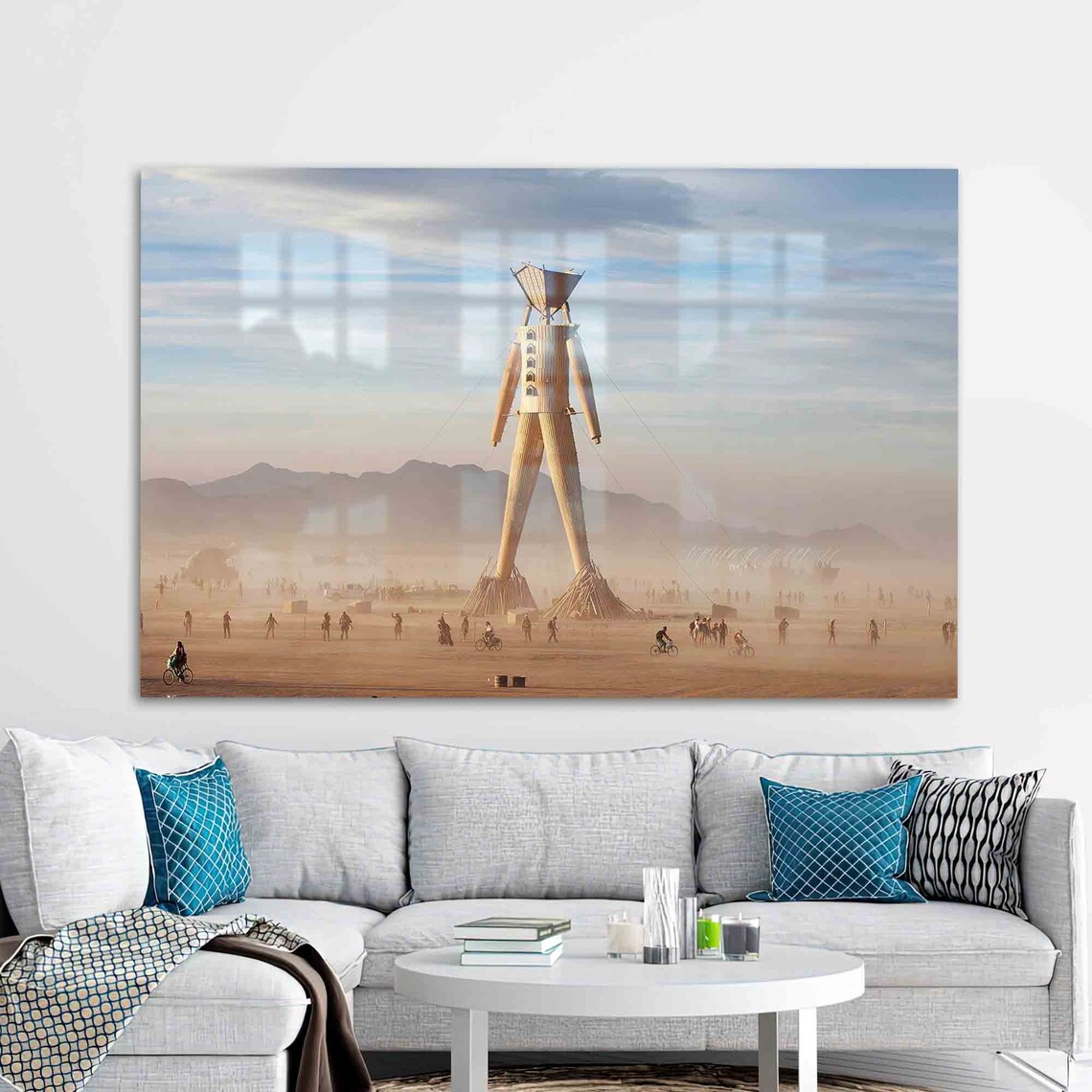 Burning Man Sculpture Decor Abstract Art Print