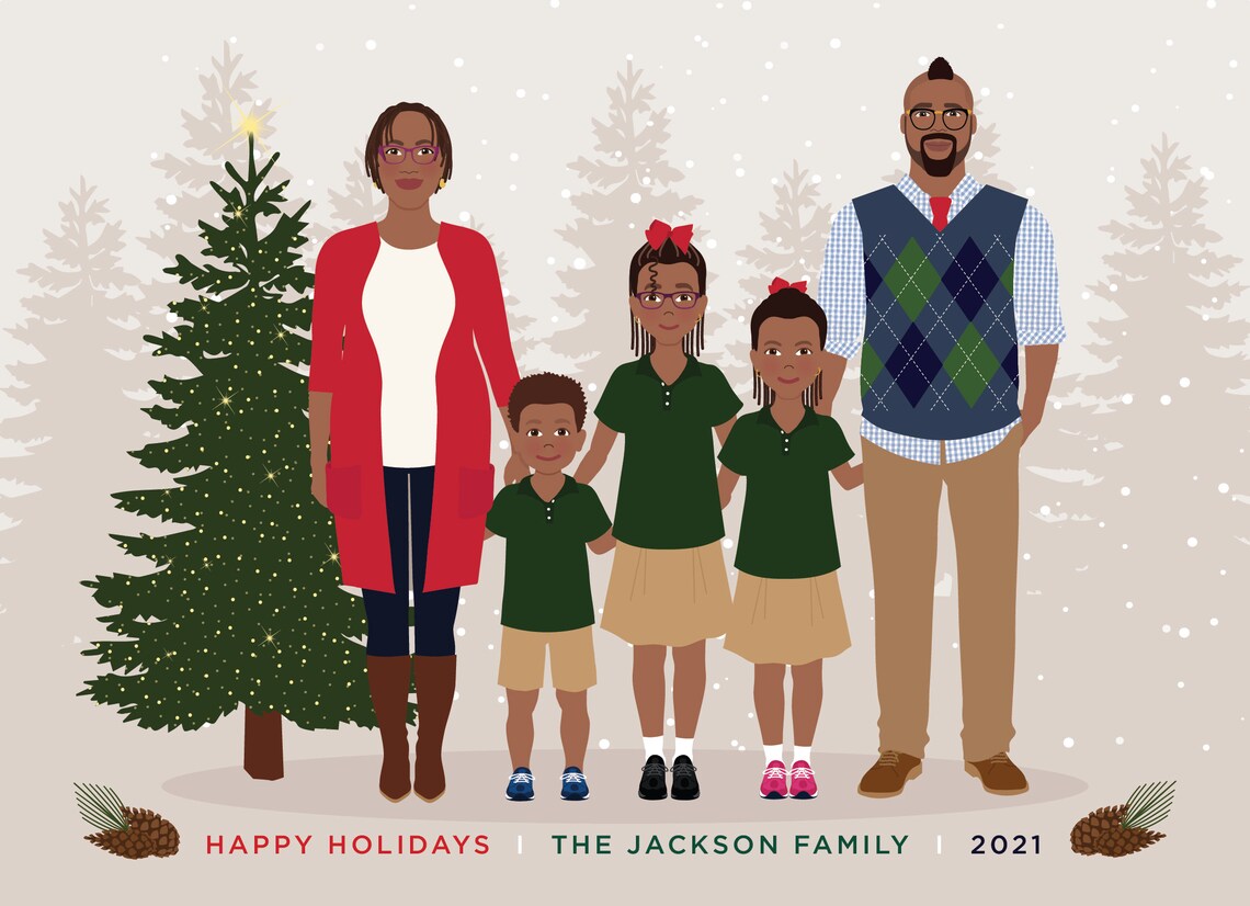 Custom Family Portrait, Personalized Print - Image 2