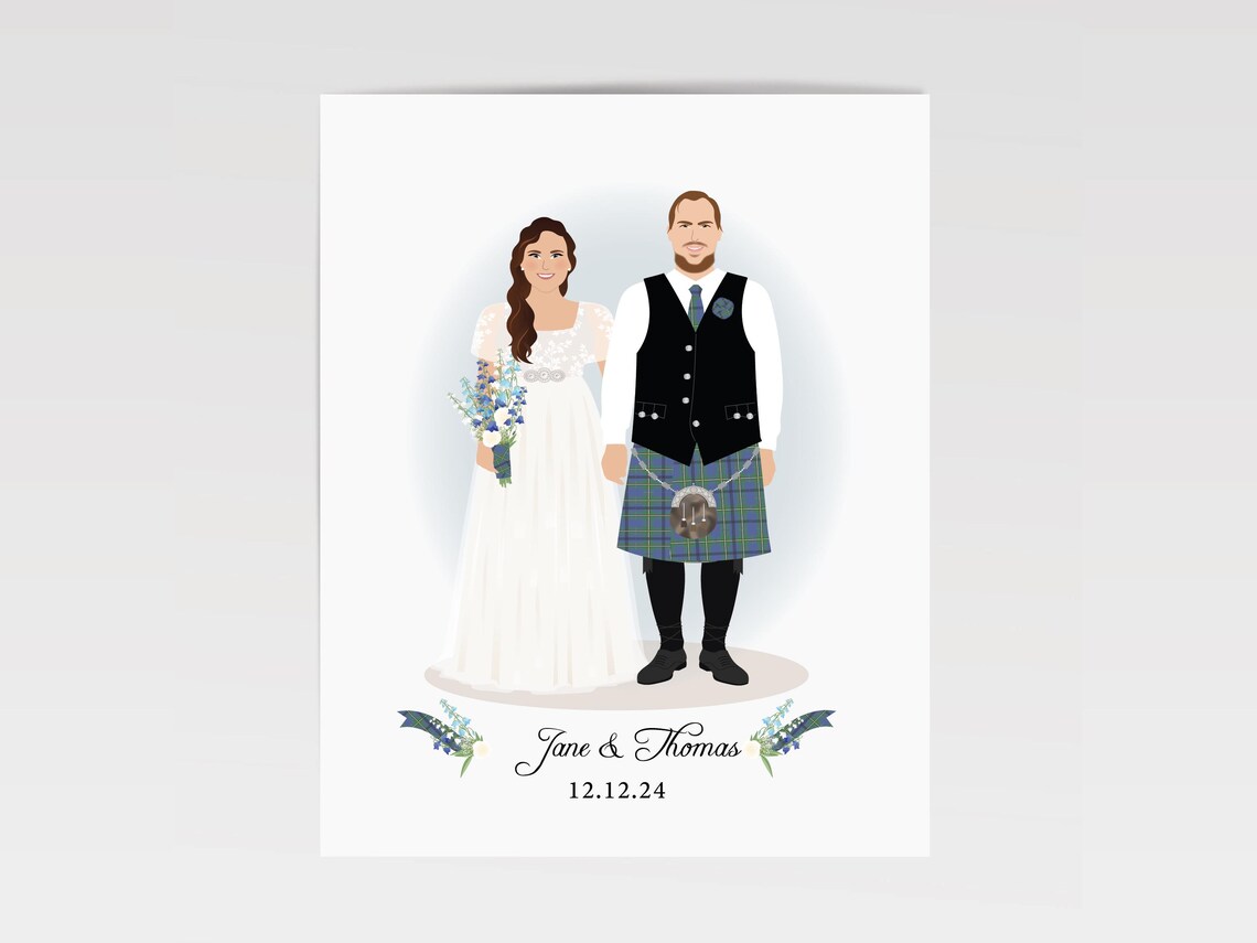 Personalized Wedding Gift, Custom Couple Illustration - Image 5