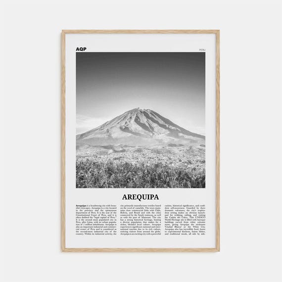 Arequipa Black and White Travel Poster, Peru, South America