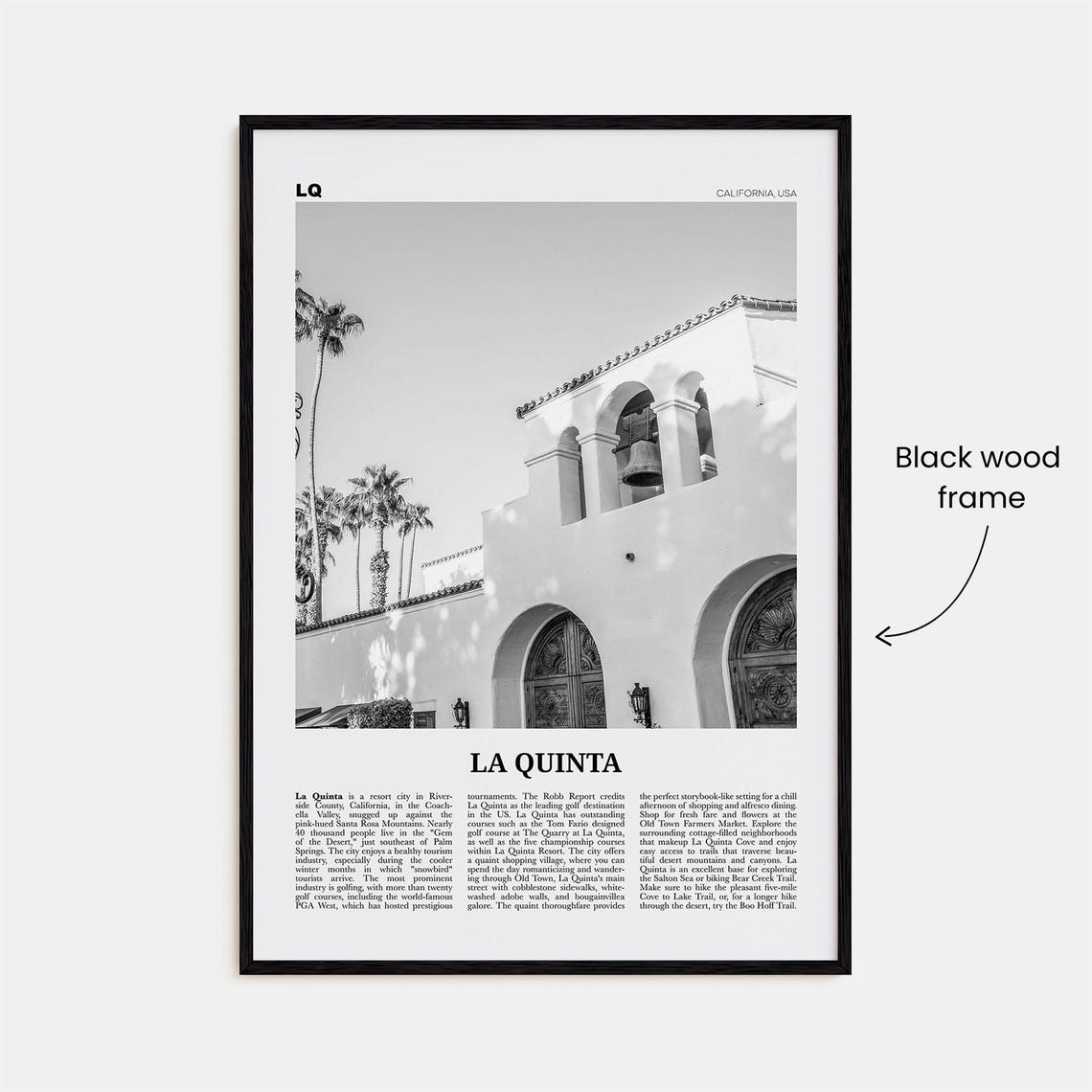 La Quinta Black and White Travel Poster, California - Image 3