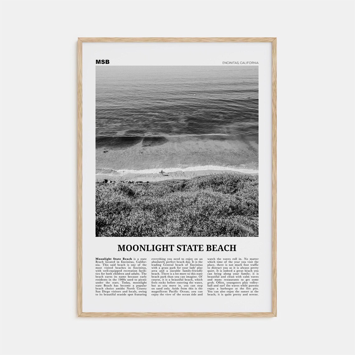Moonlight State Beach, Encinitas Travel Poster