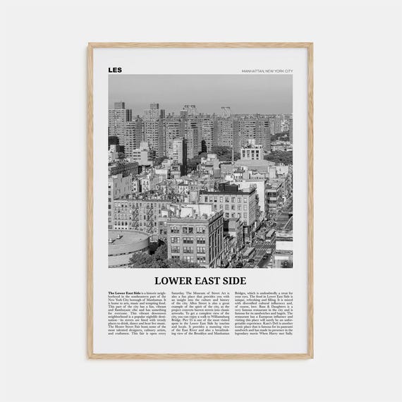 Lower East Side Black and White New York Travel Poster