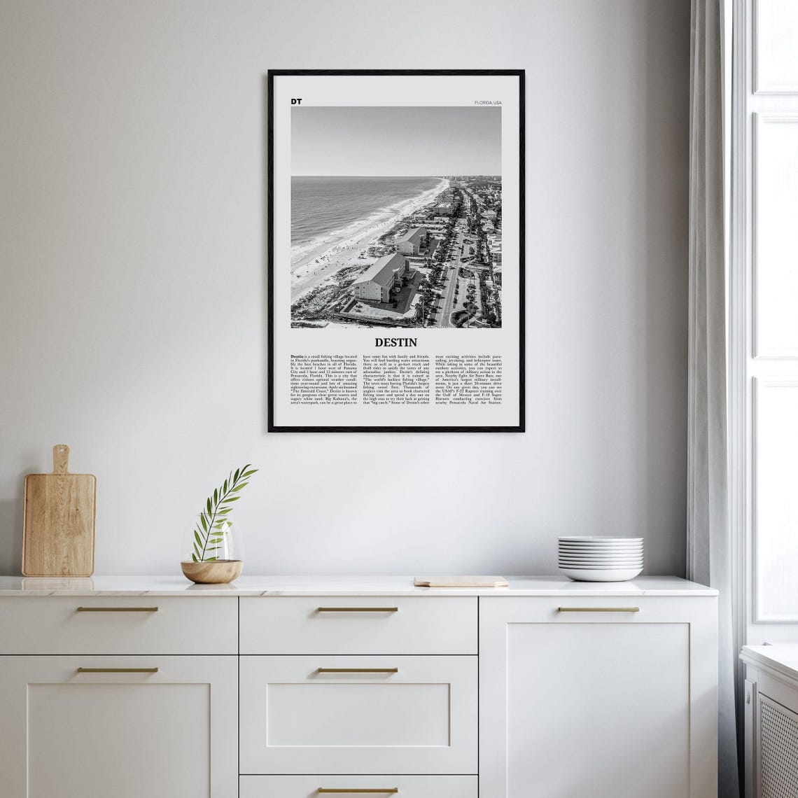 Destin Print Black And White No 2 Destin Wall Art Destin Poster Destin Photo Destin Wall Dcor Florida Usa United States America - Image 2