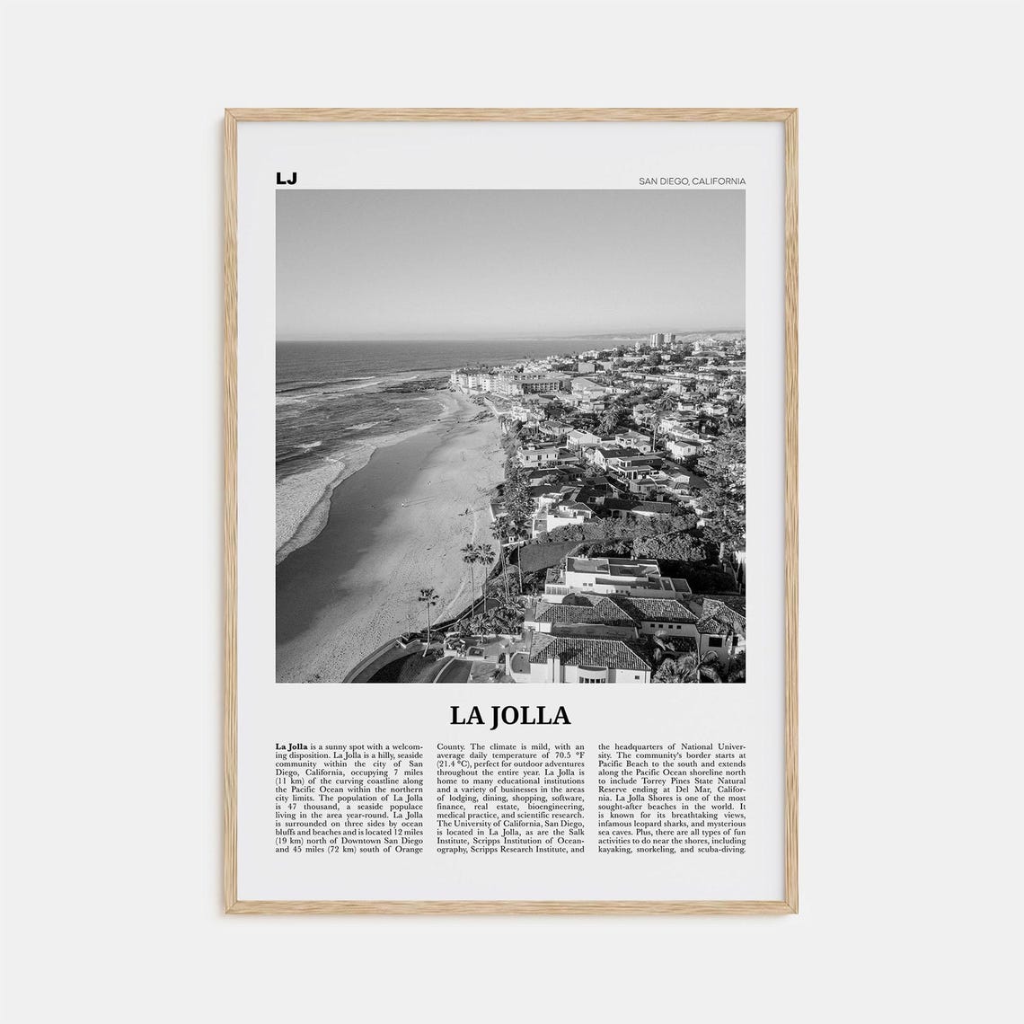 La Jolla Print Black And White No 2 La Jolla Wall Art La Jolla Poster La Jolla Photo San Diego California Usa United States America