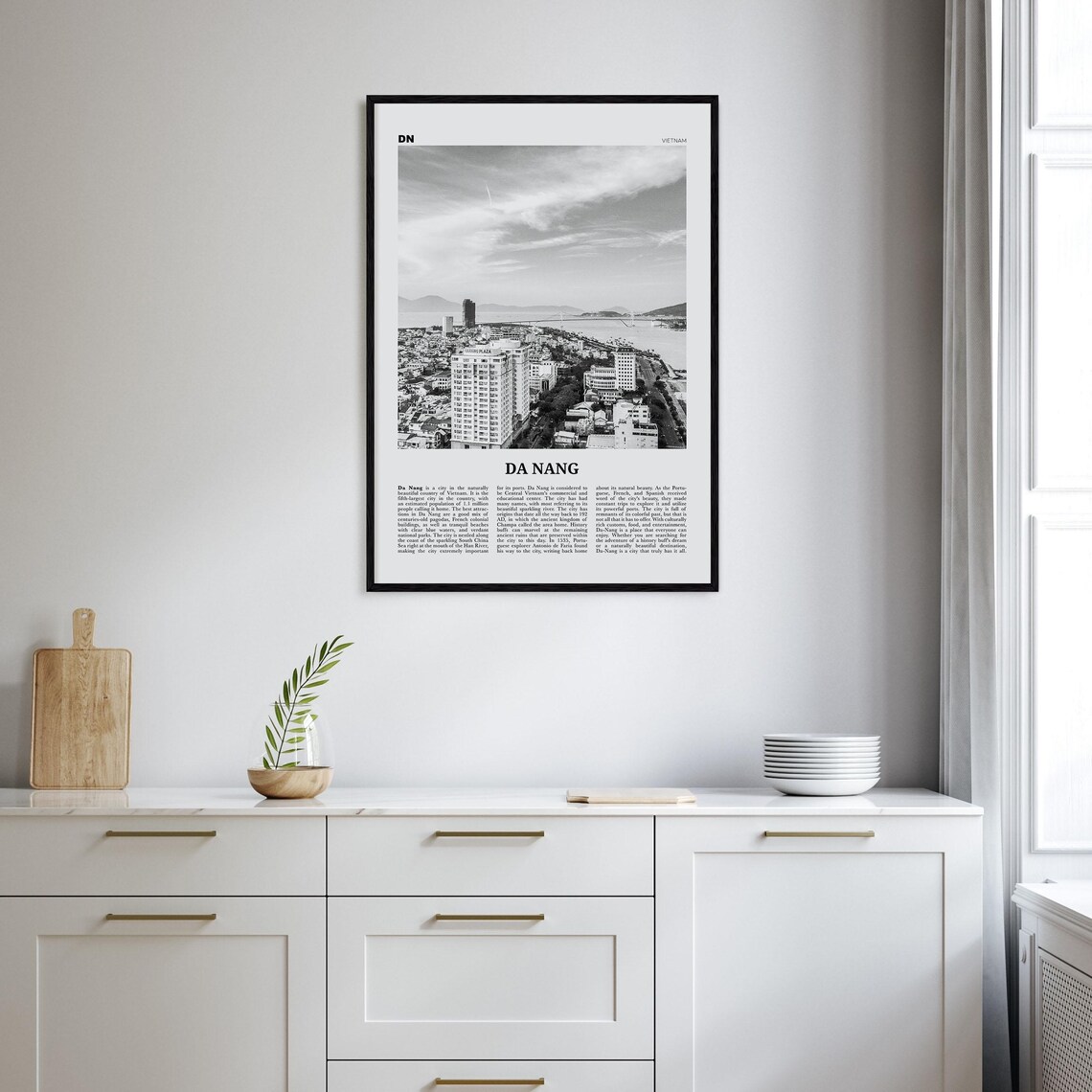 Da Nang Black and White Travel Poster, Vietnam - Image 2