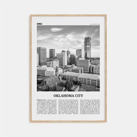 Oklahoma City Black And White Travel Poster No. 1
