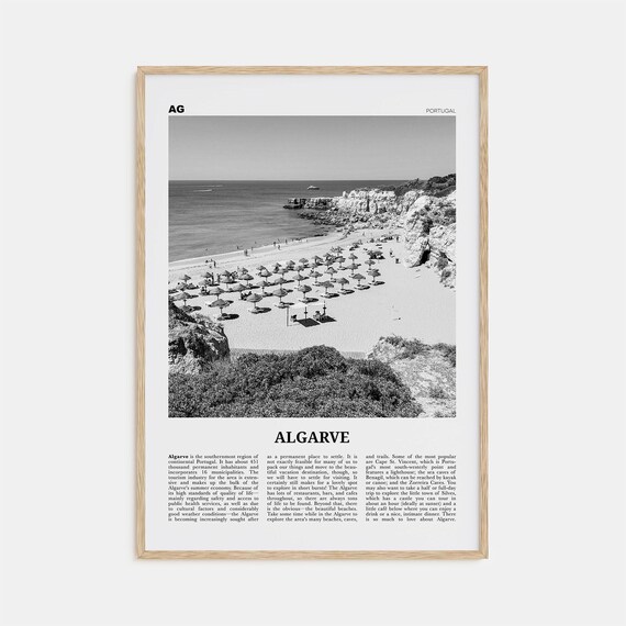 Algarve Black and White Art Print, Distrito De Faro Portugal