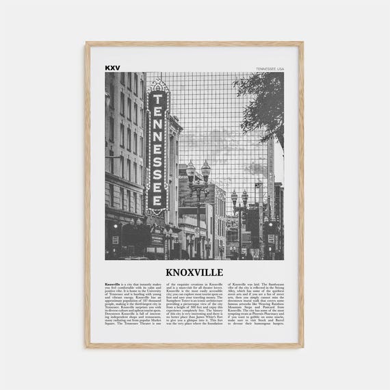 Knoxville Black and White Travel Poster, Tennessee