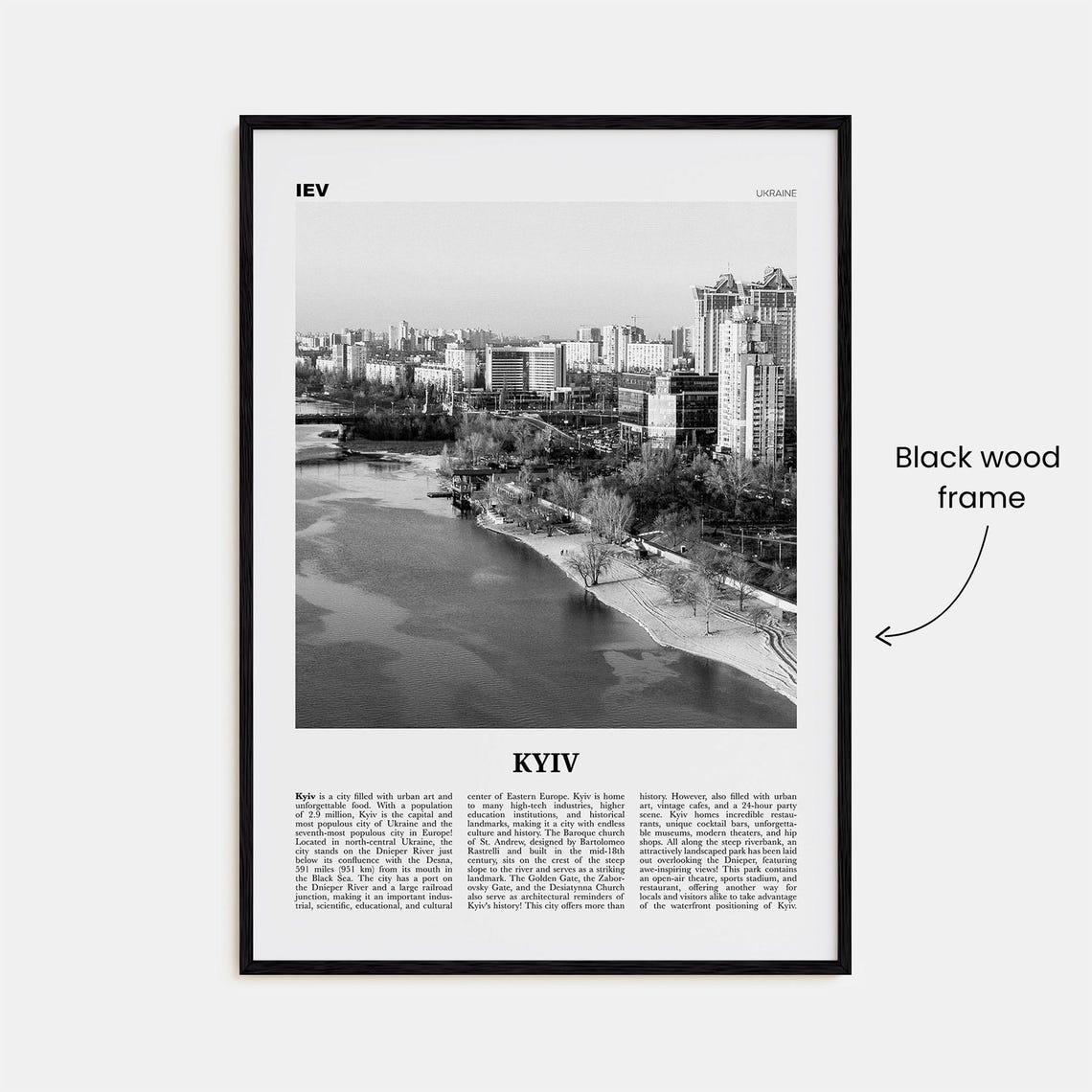 Kyiv Black and White Poster Print, Ukraine City - Image 3
