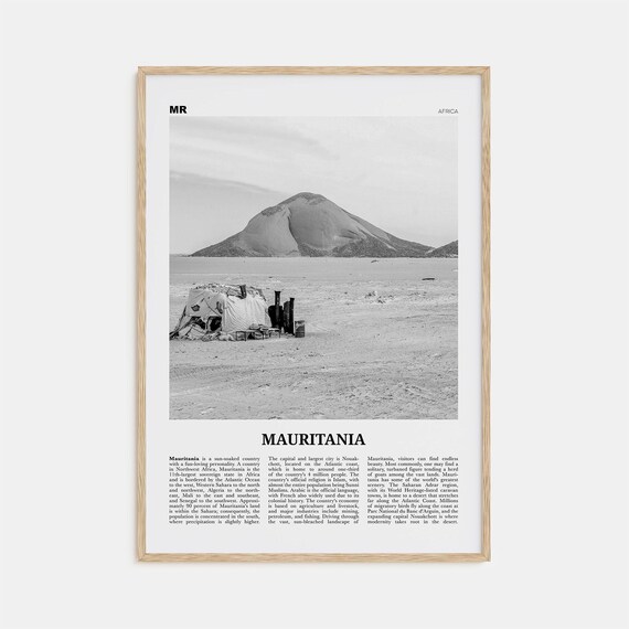 Mauritania Print Black And White Mauritania Wall Art Mauritania Poster Mauritania Photo Mauritanie Nouakchott Africa