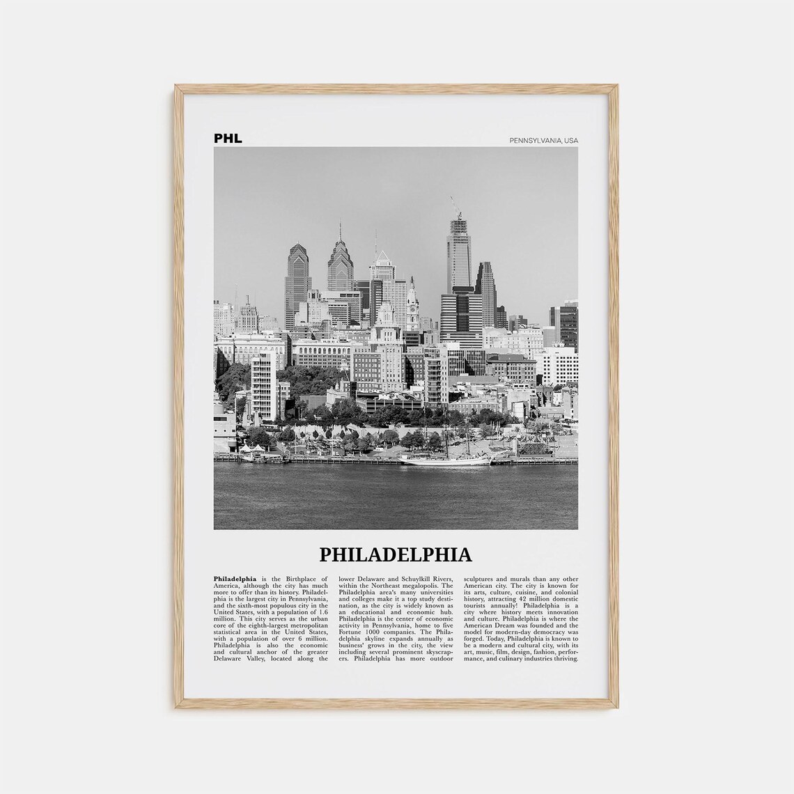 Philadelphia Black and White No. 2 Travel Poster