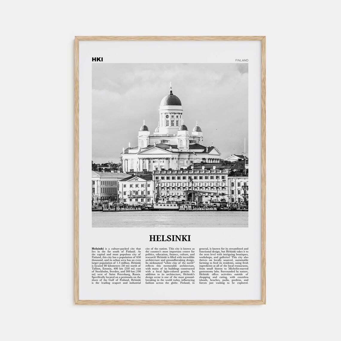 Helsinki Black And White Travel Poster, Finland