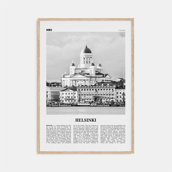 Helsinki Black And White Travel Poster, Finland