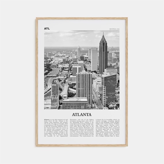 Atlanta Black and White No. 1 Travel Poster, Georgia
