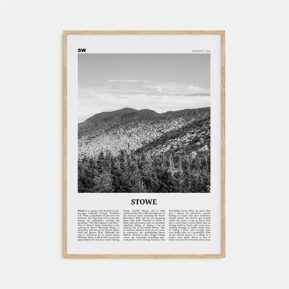 Stowe Black And White No. 2 Travel Poster, Vermont