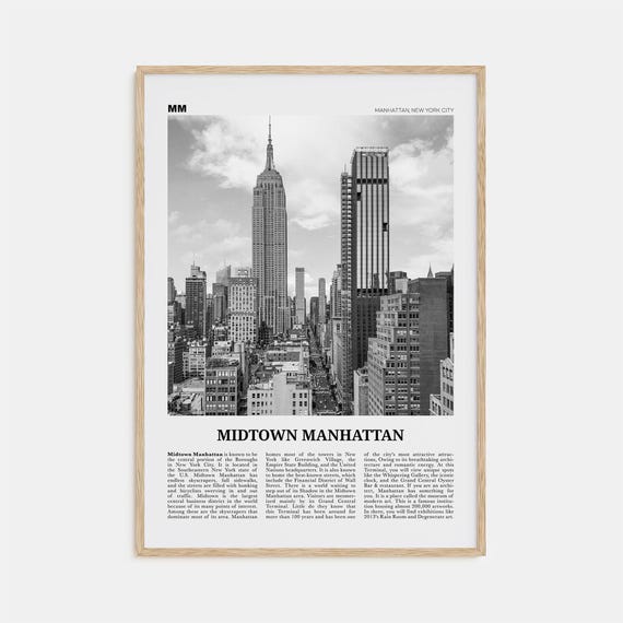 Midtown Manhattan Black and White Art Print