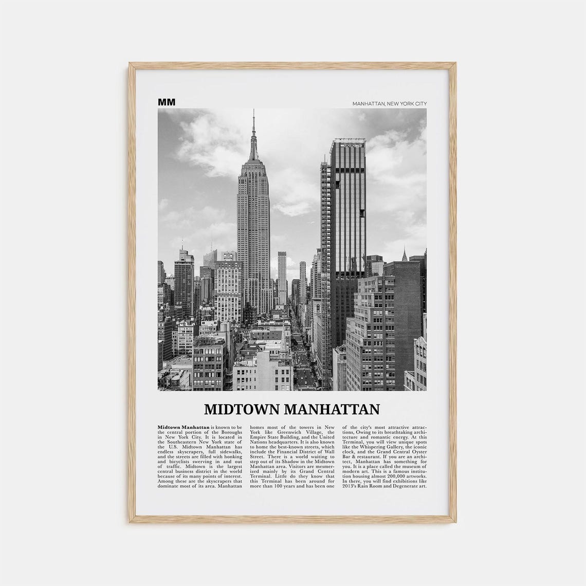 Midtown Manhattan Black and White Art Print