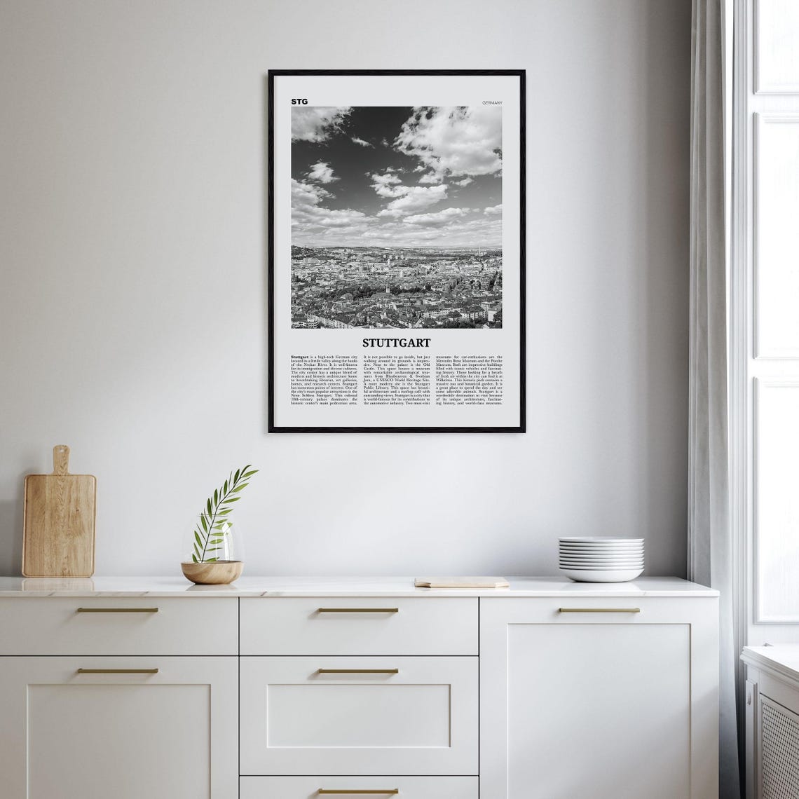 Stuttgart Black and White Art Print, Germany - Image 2