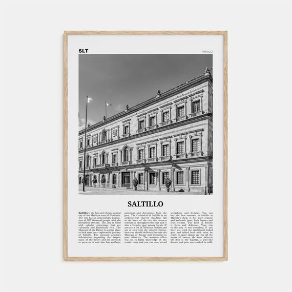 Saltillo Black and White Wall Art, Mexico Poster