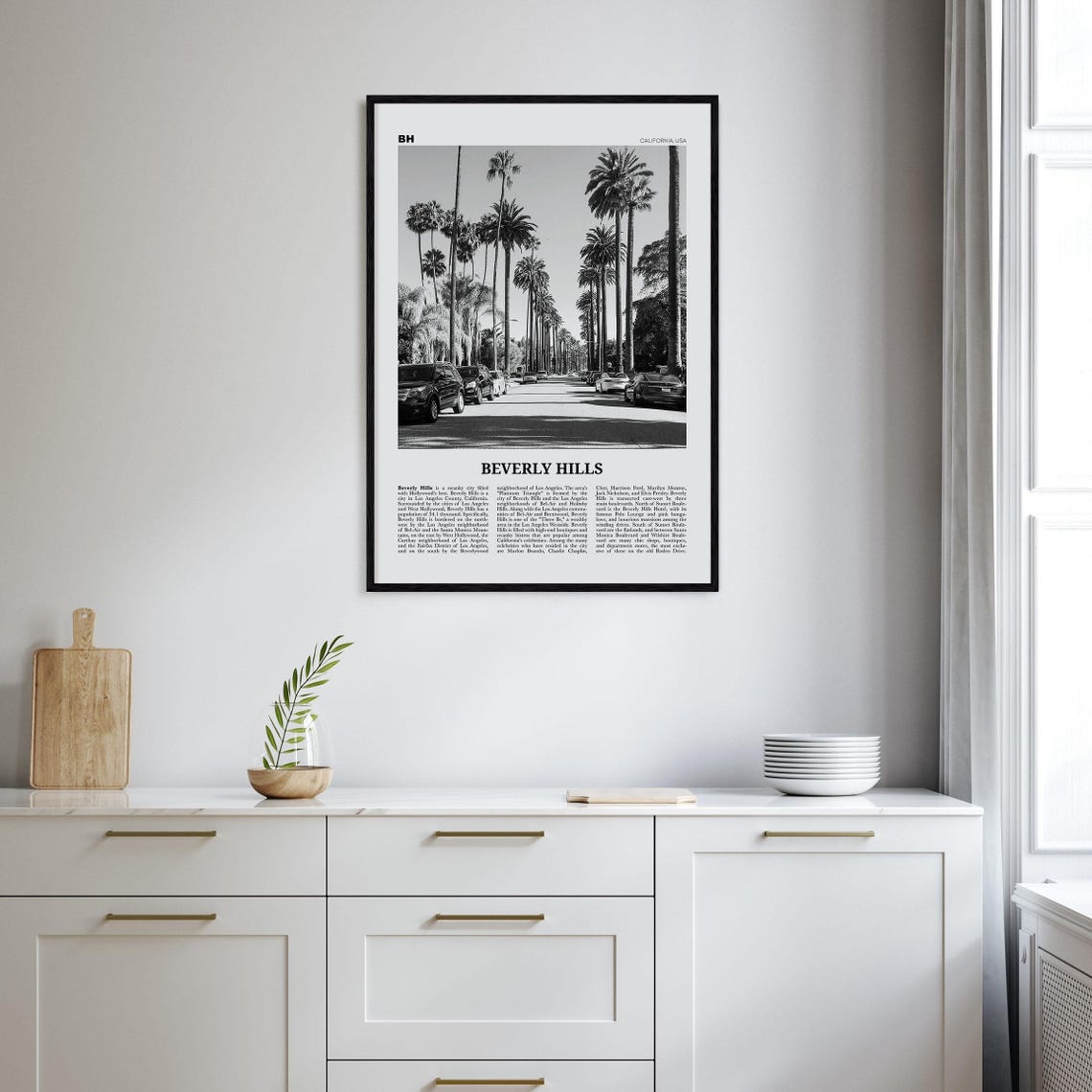 Beverly Hills Black And White Travel Poster - Image 2