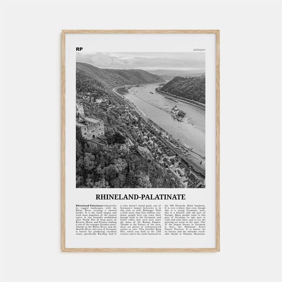 Rhineland Palatinate Black and White Travel Poster