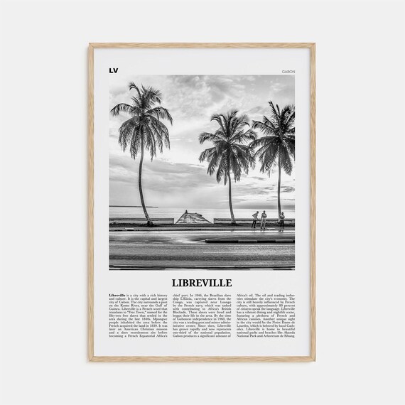Libreville Black and White Travel Poster, Gabon