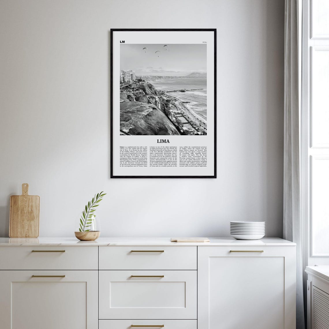 Lima Black and White No. 1 Travel Poster, Peru - Image 2