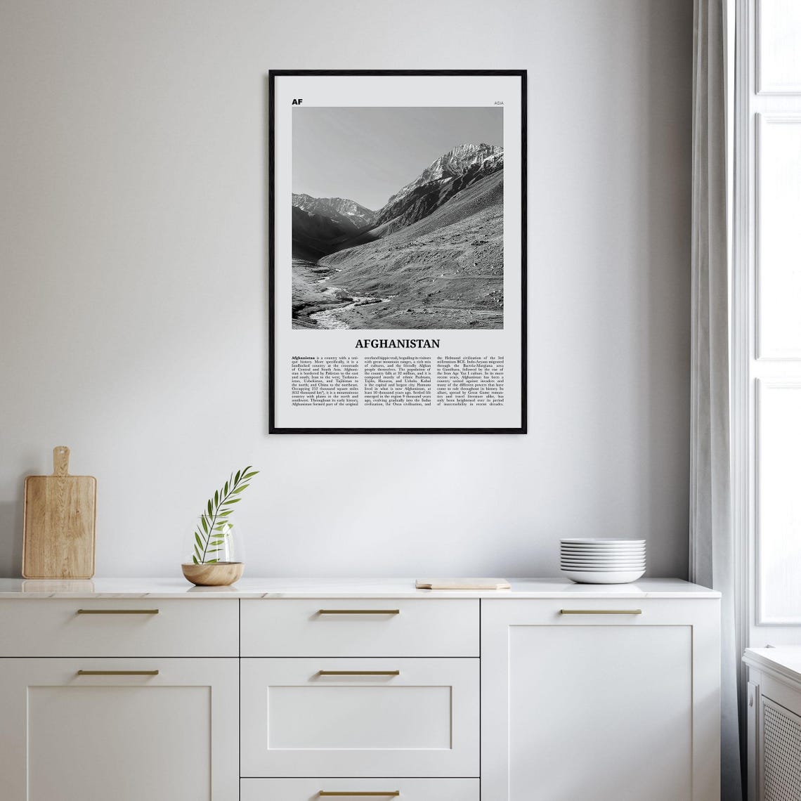 Afghanistan Black and White No 1 Art Print - Image 2