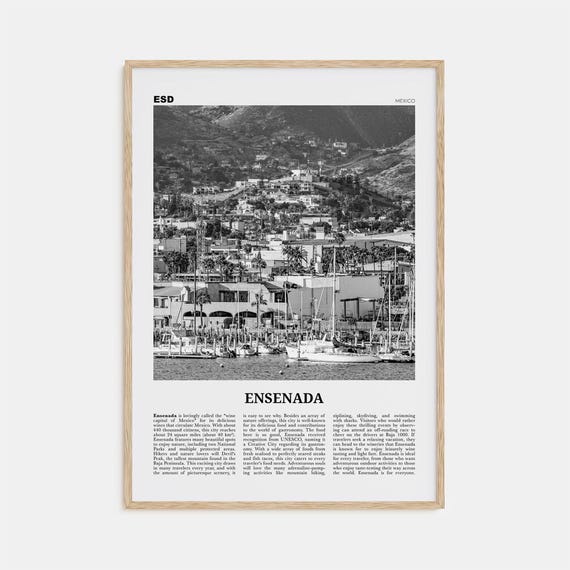 Ensenada Map, Travel Poster