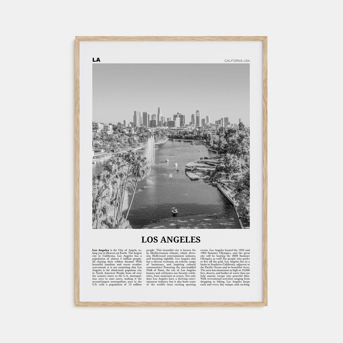 Los Angeles Print Black And White No 6 Los Angeles Wall Art Los Angeles Poster Los Angeles Photo Los Angeles Map California Usa