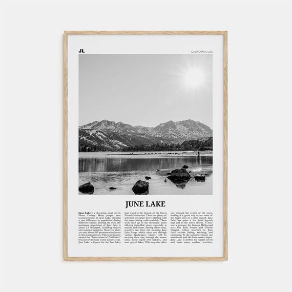 June Lake Black and White Travel Poster, California