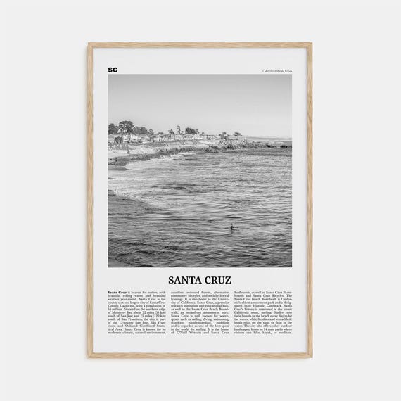 Santa Cruz Black And White No. 2 Travel Poster