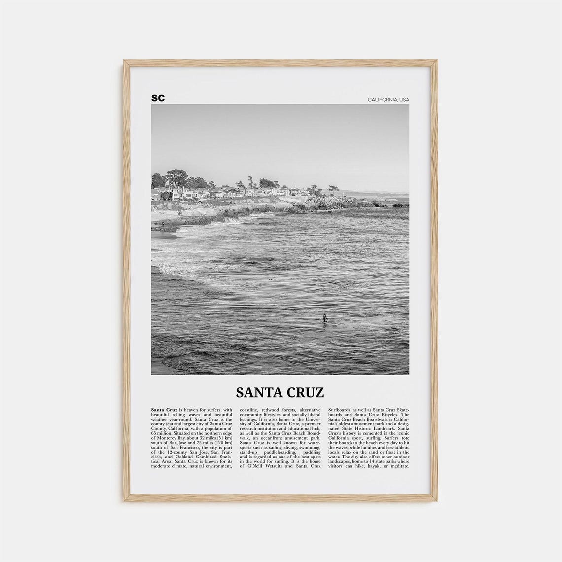 Santa Cruz Black And White No. 2 Travel Poster