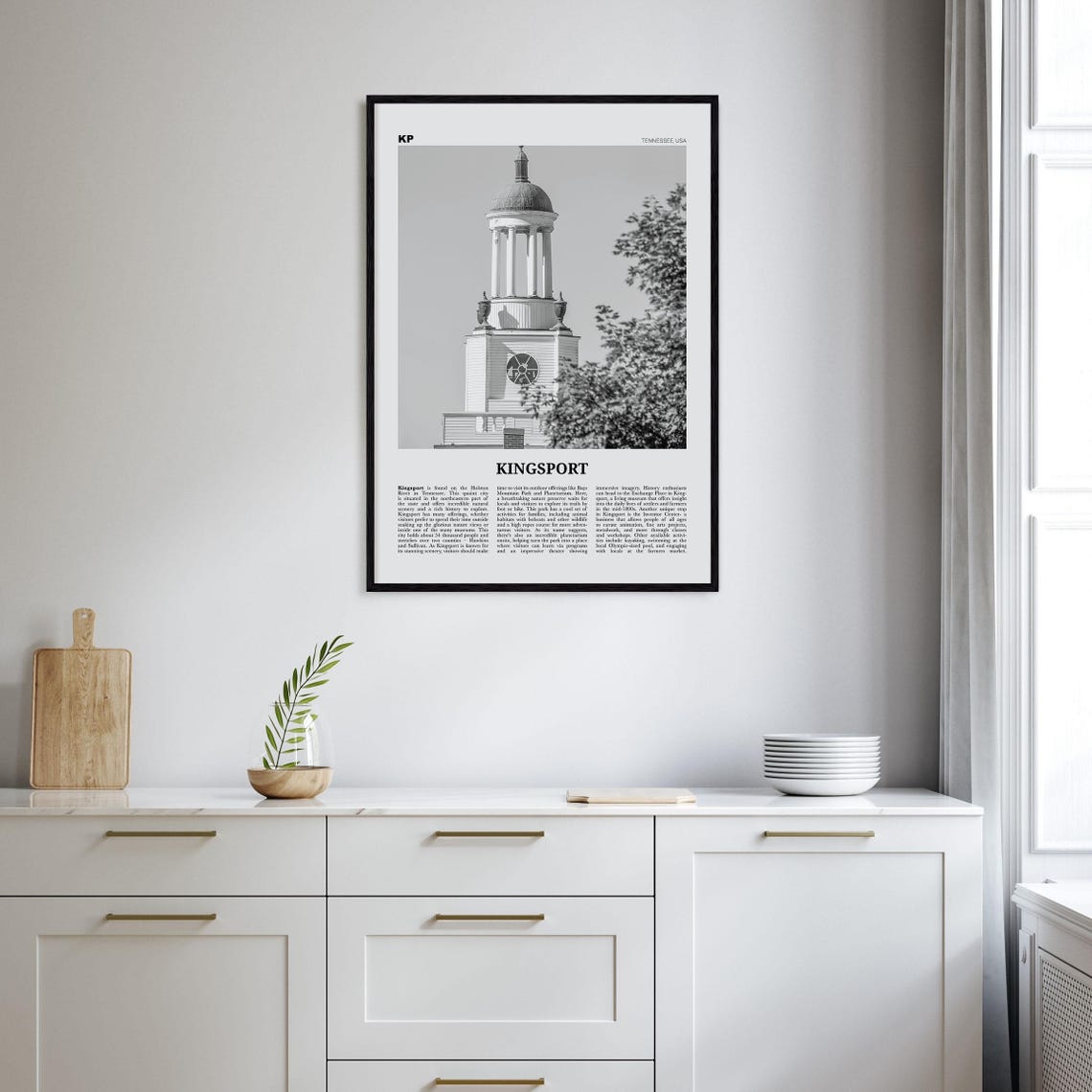 Kingsport Print Black And White Kingsport Wall Art Kingsport Poster Kingsport Photo Kingsport Wall Dcor Kingsport Map Tennessee Usa - Image 2