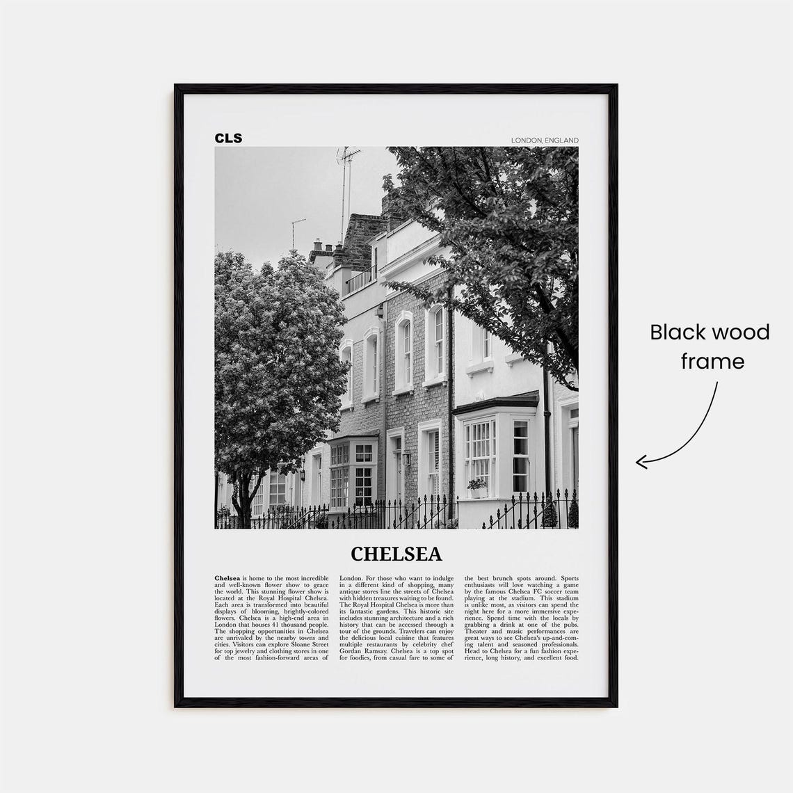 Chelsea Print Black And White London Chelsea Wall Art Chelsea Poster Chelsea Photo Chelsea Wall Dcor Chelsea Map England - Image 3