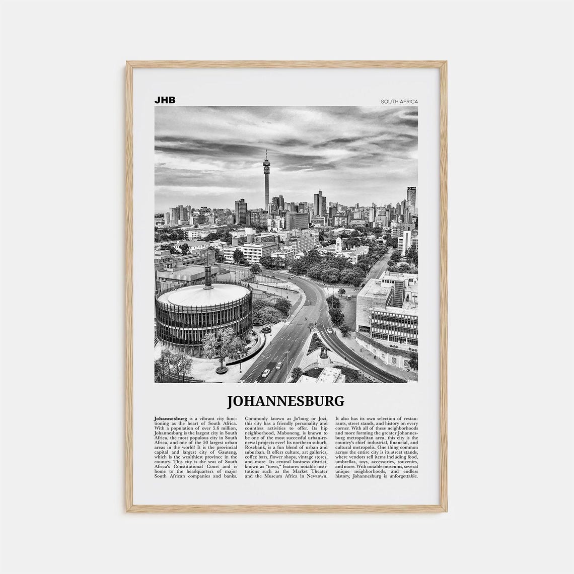Johannesburg Print Black And White No 2 Johannesburg Wall Art Johannesburg Poster Johannesburg Photo South Africa Print South Africa