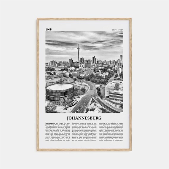 Johannesburg Print Black And White No 2 Johannesburg Wall Art Johannesburg Poster Johannesburg Photo South Africa Print South Africa