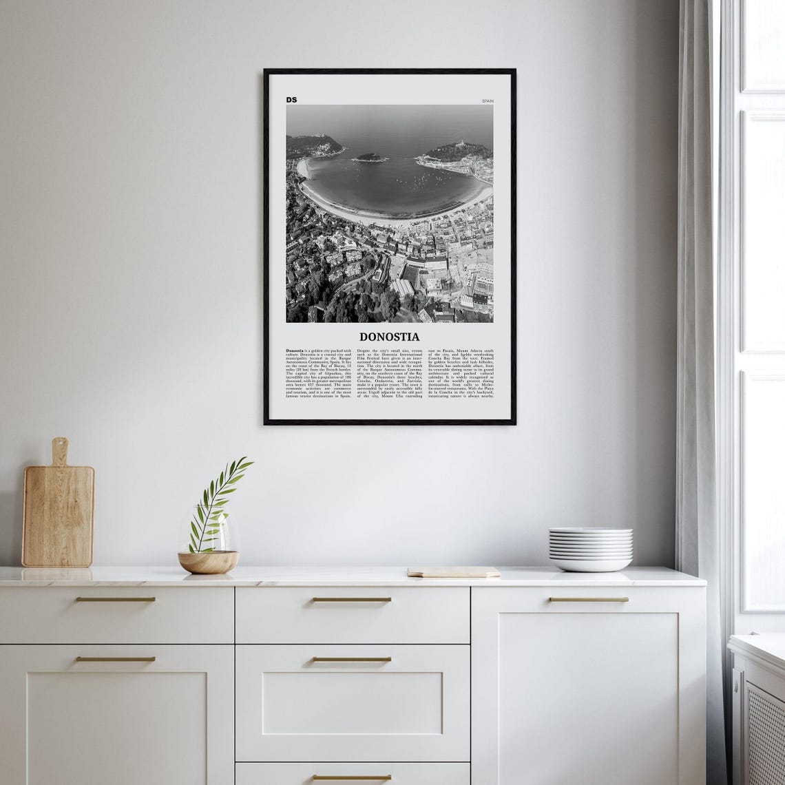 Donostia Black and White Travel Poster, San Sebastian - Image 2