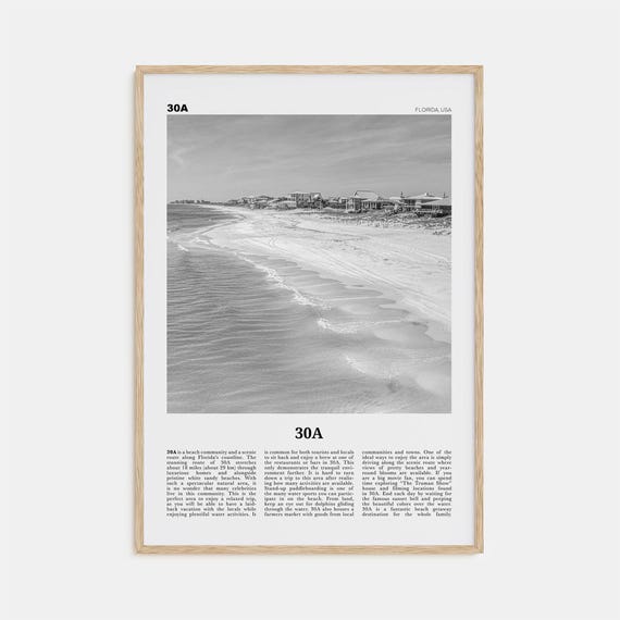 30A Map Florida USA, Travel Poster