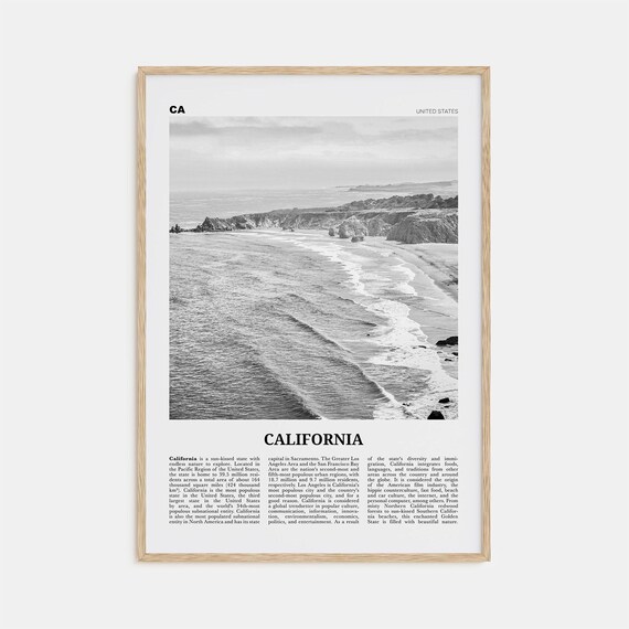 California Black and White Travel Poster, No. 1